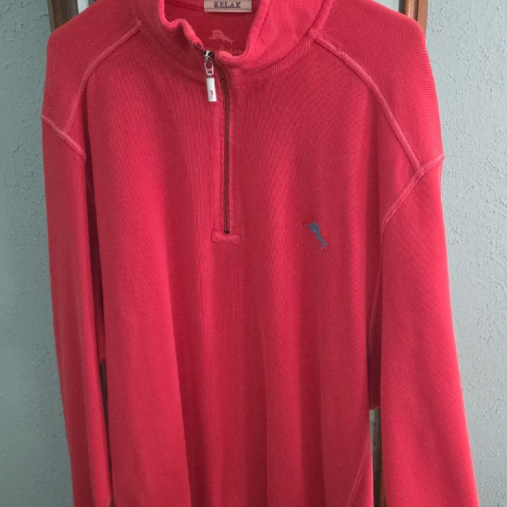 Tommy Bahama Red Zip Up Sweater